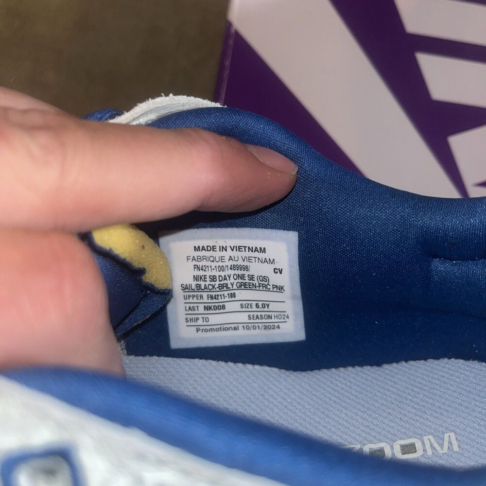 Nike Sb Air Zoom Day One Se Gs 6y Promo Sample Skate Shoes Rare - Picture 15 of 16